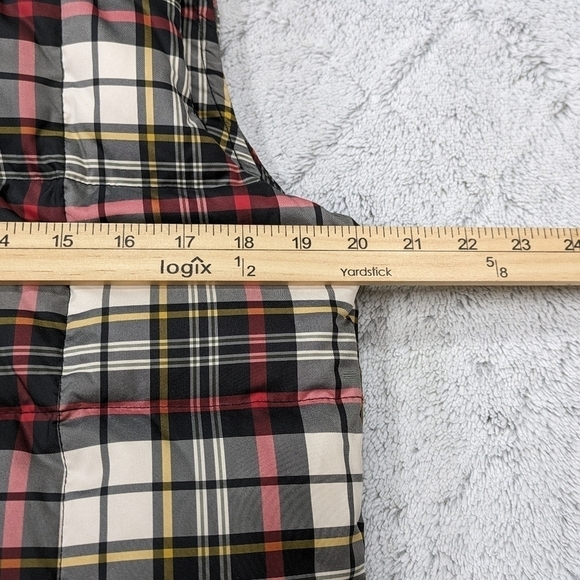 Eddie Bauer Vest Women's M White Red Black Plaid Goose Down 700 Fill Puffer - Picture 4 of 10